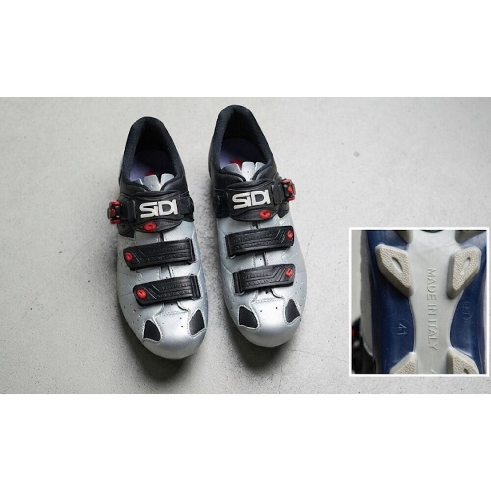 Sidi Mountain Bike Cycling Shoes, Silver/Black, Size 8
